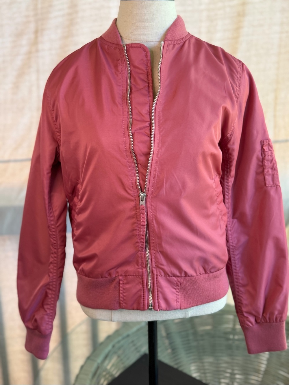 GAP Rose Bomber Jacket in Dusty Pink